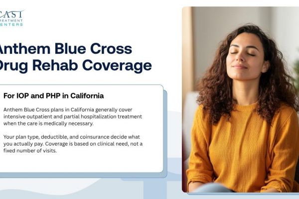Anthem Blue Cross drug rehab coverage for IOP and PHP in California, from CAST Treatment Centers